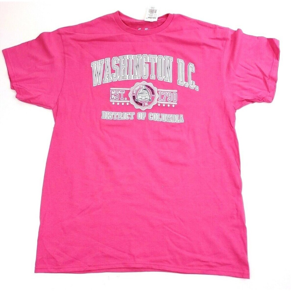 Stellar Washington DC T-shirt Size L Large Pink District of Columbia Cotton